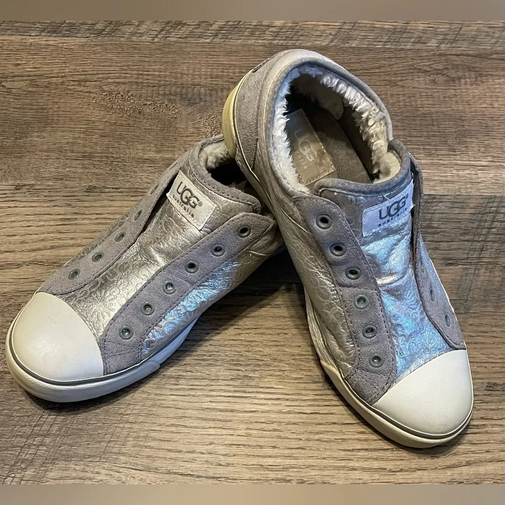 UGG Laela Laceless Slip On Sneakers in Silver size 8